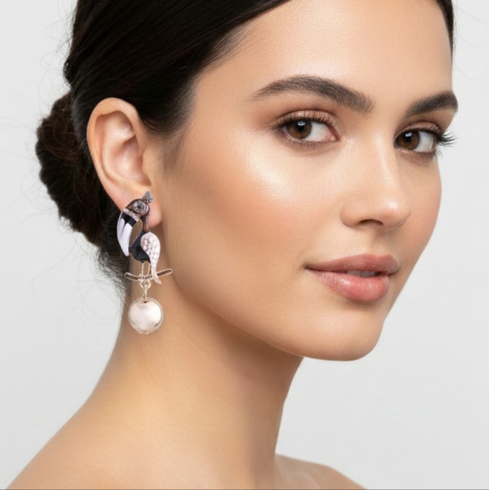 White Birds Summer Earrings